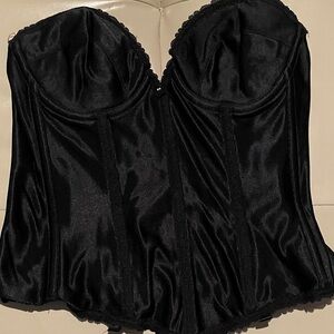 Adonna Elegant Black Satin Corset